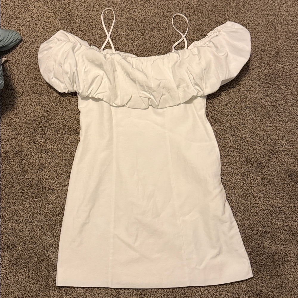 A New Day Women's Ruffle Mini A-
Line Dress - white
